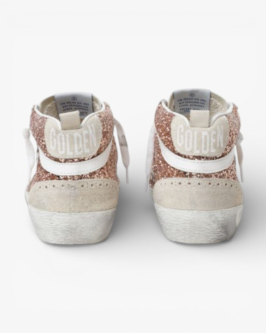 Golden Goose Mid-Star Sneakers Pink-Gold Glitter