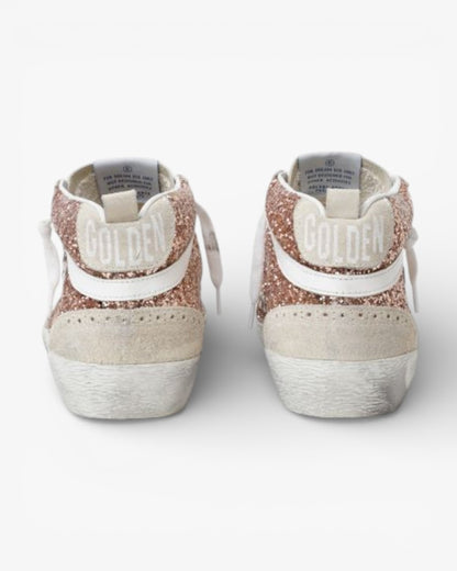 Golden Goose Mid-Star Sneakers Pink-Gold Glitter