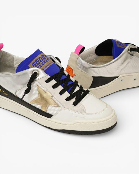 Golden Goose Yeah White Leather Sneakers With Gold Star