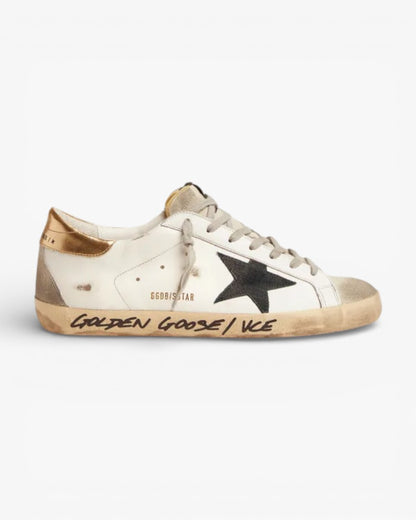 Golden Goose Super-Star LTD Sneakers with Gold Heel Tab and Handwritten Lettering