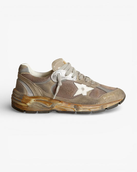 Golden Goose Running Star Taupe White Sneakers
