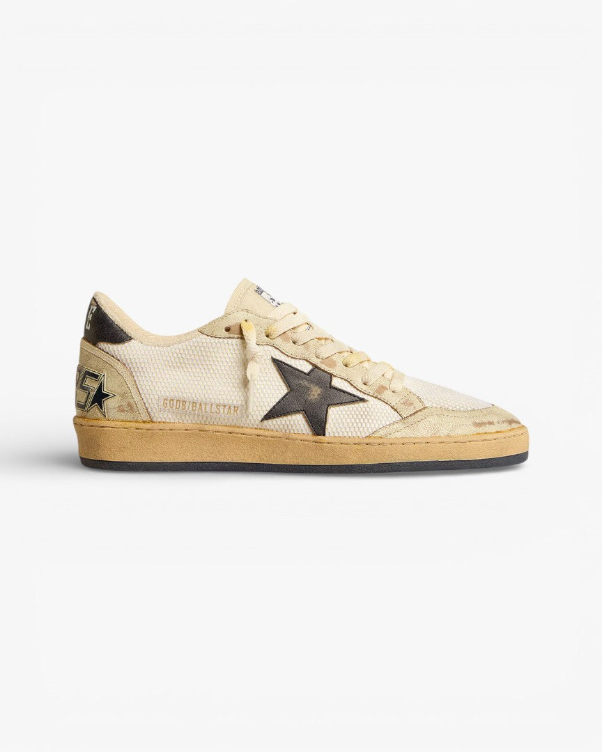 Golden Goose Ball Star White Mesh Blue Leather Star Sneakers