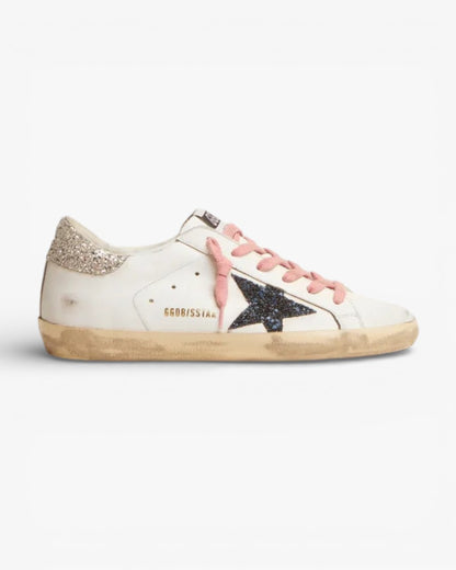 Golden Goose Super-Star LTD Sneakers with Colored Glitter Details