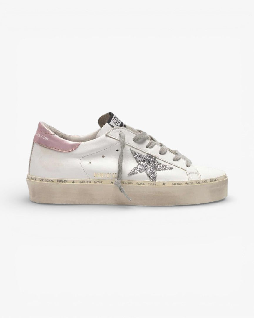 Golden Goose Hi-Star Sneakers Glittery Star Laminated Heel Tab