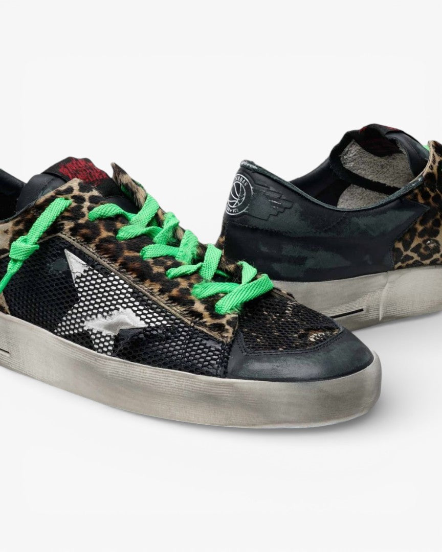 Golden Goose Leopard Print Stardan Sneakers