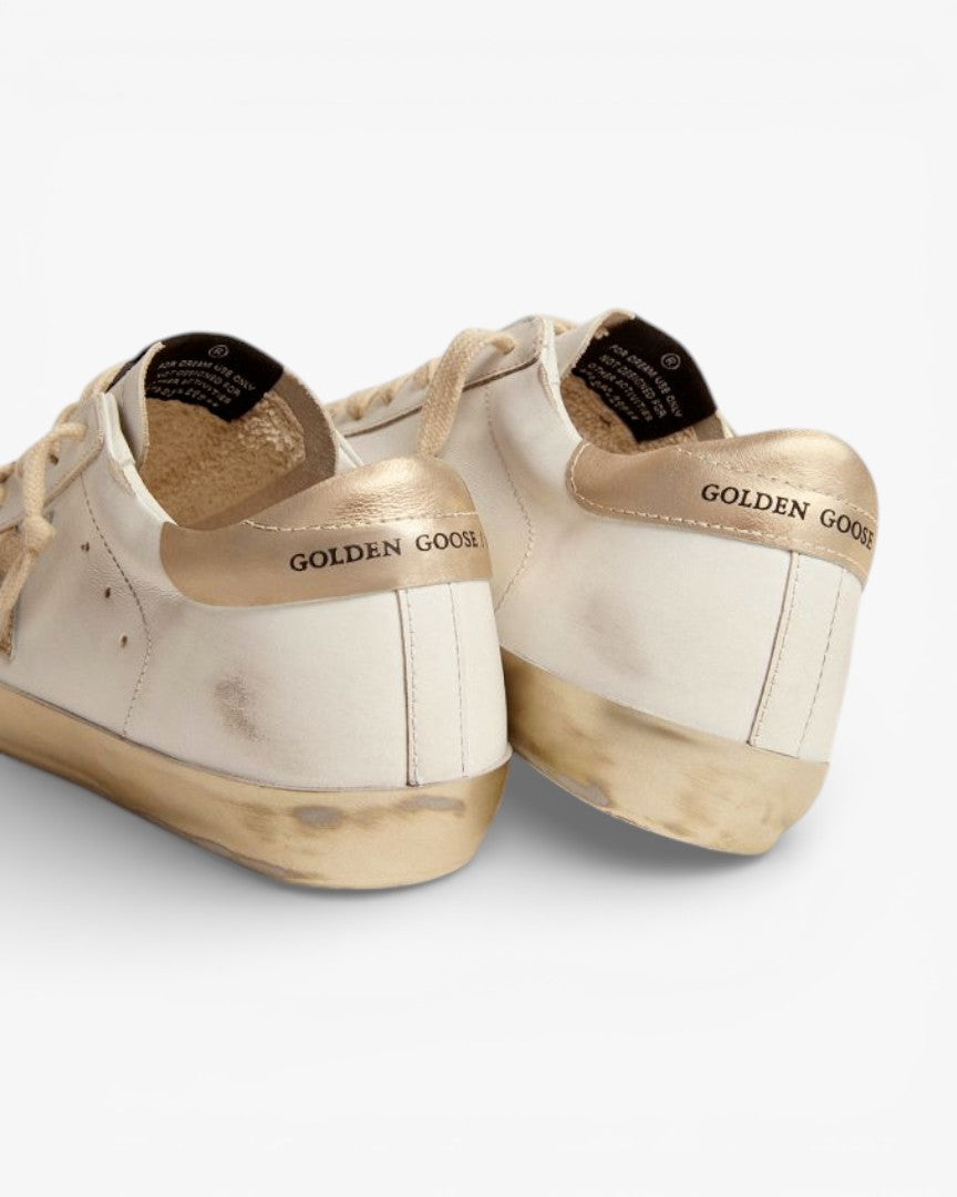 Golden Goose Super-Star Sneakers with Gold Sparkle Foxing