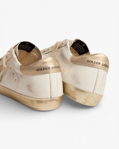 Golden Goose Super-Star Sneakers with Gold Sparkle Foxing