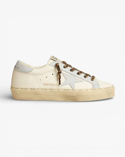 Golden Goose Hi Star LTD Leather Sneakers with Light Blue Star