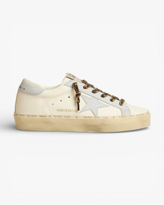 Golden Goose Hi Star LTD Leather Sneakers with Light Blue Star