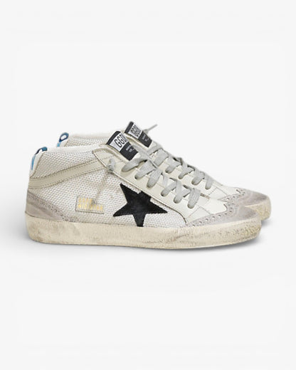 Golden Goose MID STAR Sneakers Tessuto Tecnico Stella Camoscio Grey Cord Gum Sole