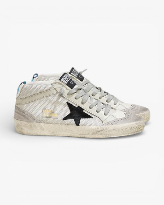 Golden Goose MID STAR Sneakers Tessuto Tecnico Stella Camoscio Grey Cord Gum Sole