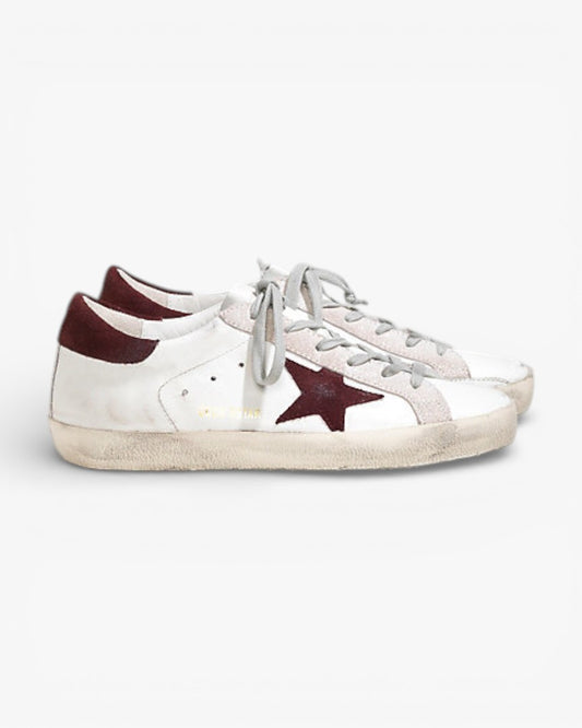 Golden Goose Super‑Star Sneakers White Leather Purple Suede Star