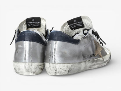Golden Goose Super-Star Sneakers Leather Suede Star Silver Arch No Stitching