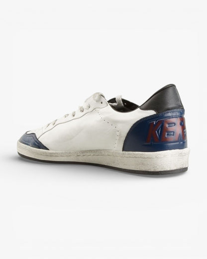 Golden Goose Ball Star White Leather Sneakers Black Star Black Heel Tab