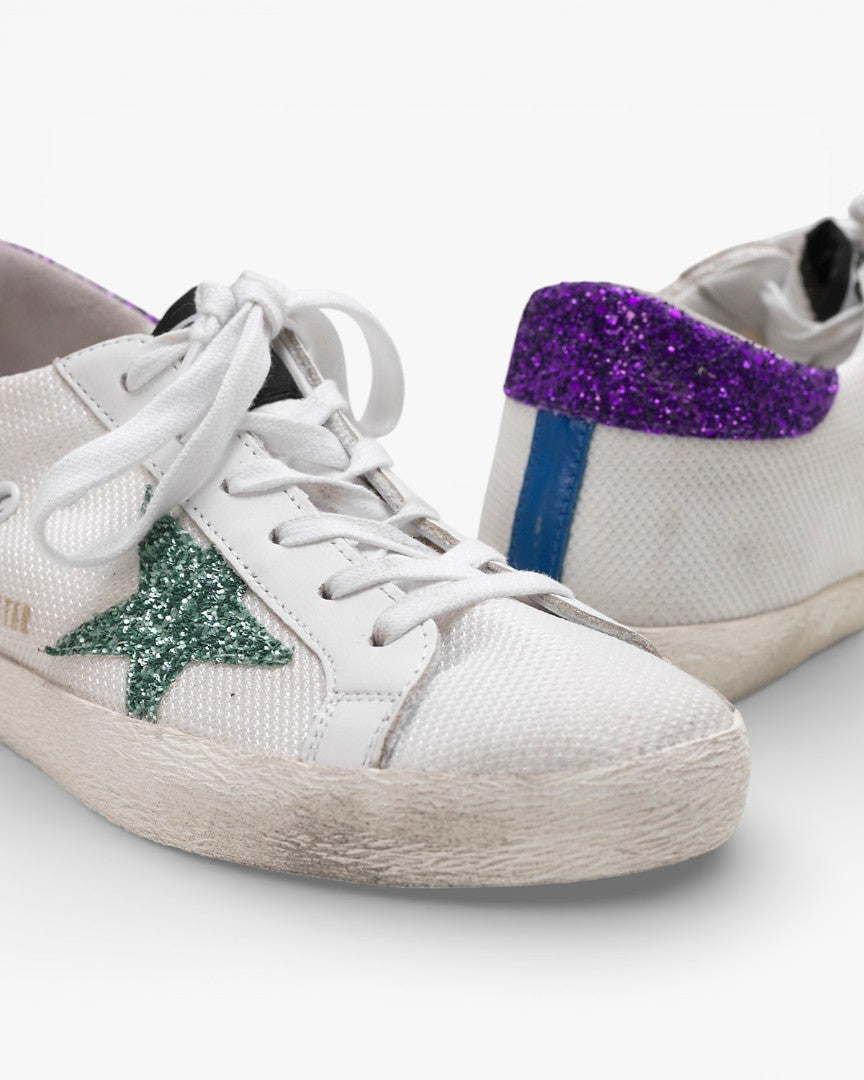 Golden Goose SUPERSTAR Sneakers G30WS590 Technical Mesh Glitter Star