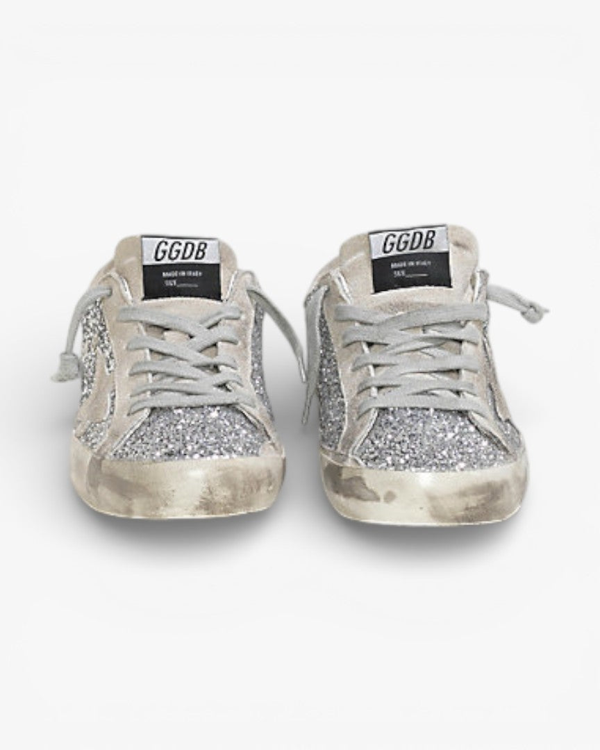Golden Goose Super-Star Sneakers with Silver Suede Star
