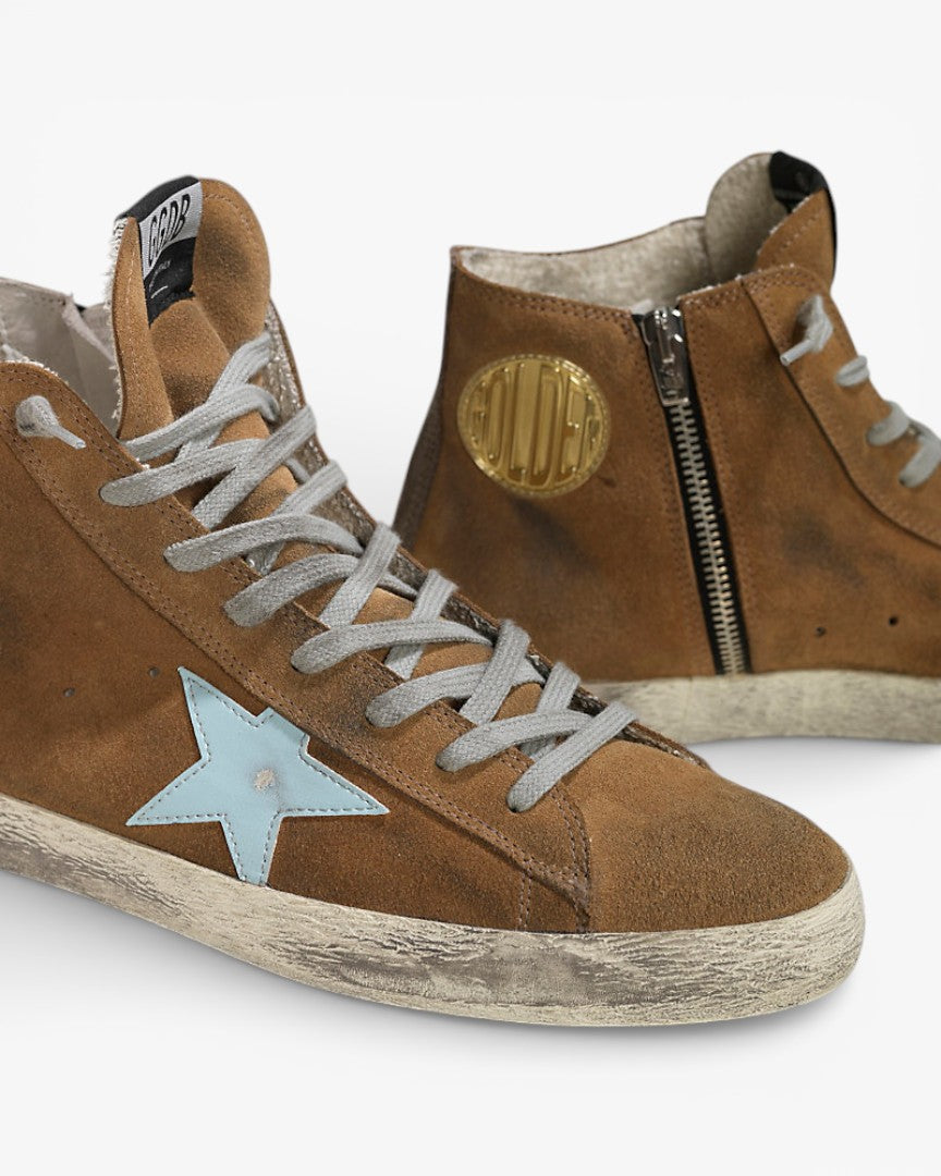 Golden Goose FRANCY Sneakers Camoscio Stella Pelle Olive Suede