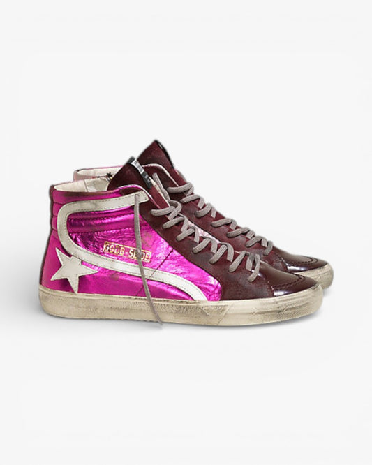 Golden Goose Slide Sneakers Pelle Star Pink Shades