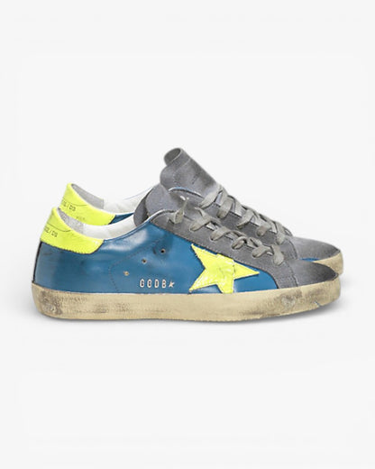 Golden Goose Super-Star Sneakers with Yellow Fluo Leather Star