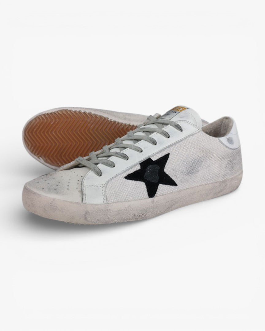 Golden Goose Grey Cord Handcrafted Custom Couple Sneakers