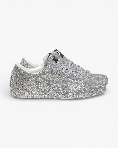 Golden Goose Super‑Star Sneakers Silver Glitter Leather Star