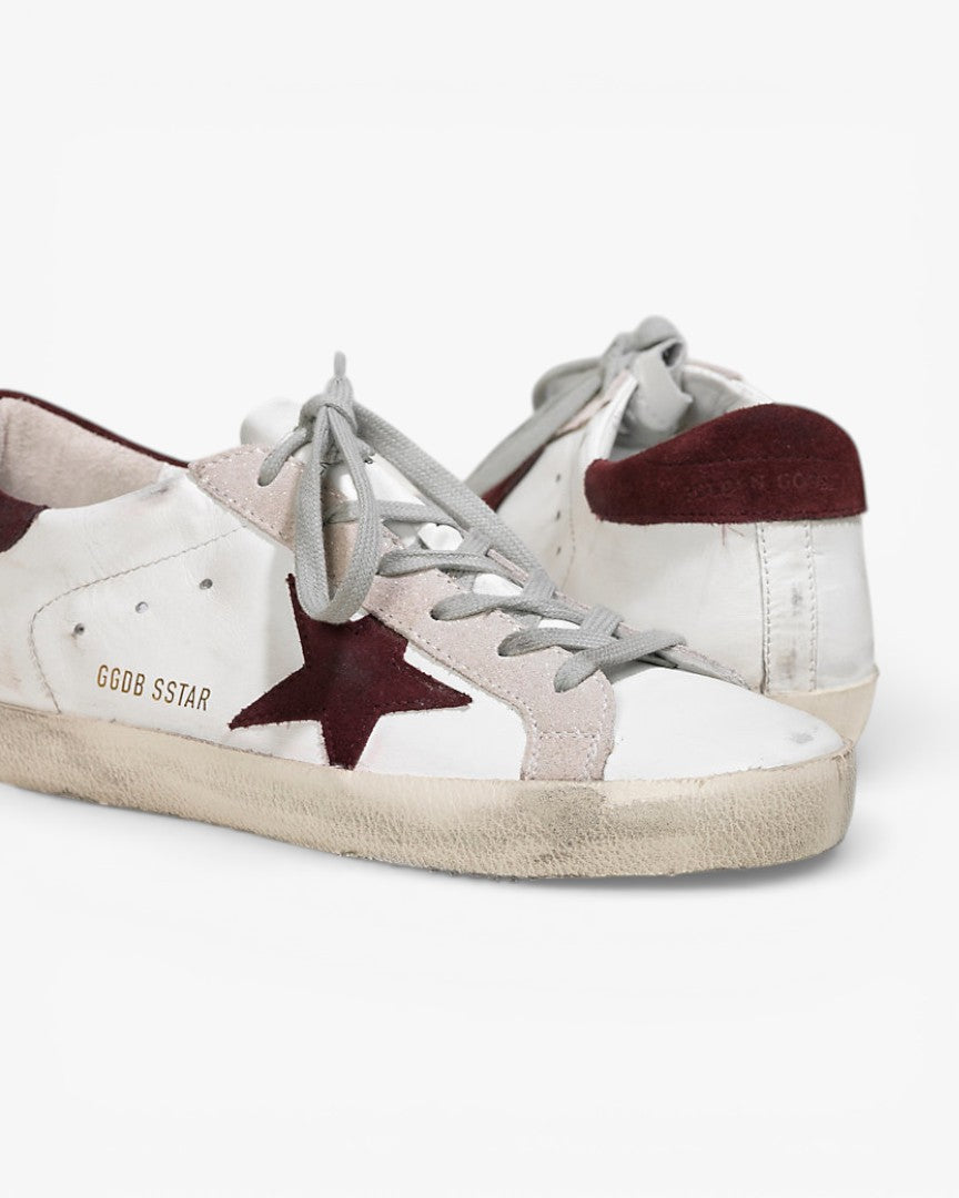Golden Goose Super‑Star Sneakers White Leather Purple Suede Star