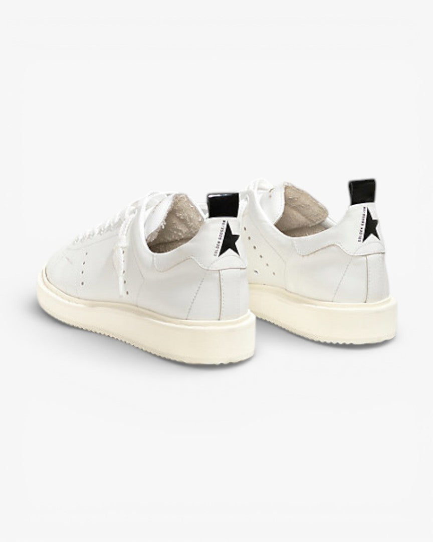 Golden Goose White Calf Leather Starter Sneakers with White Sole