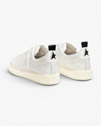 Golden Goose White Calf Leather Starter Sneakers with White Sole