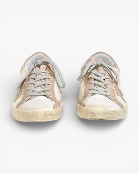 Golden Goose Super‑Star Sneakers White Satin Suede Star