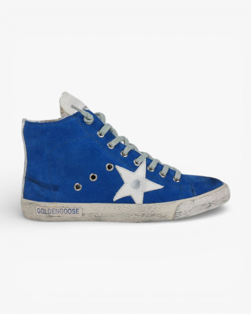 Golden Goose FRANCY Blue Sneakers Handcrafted Custom Couples