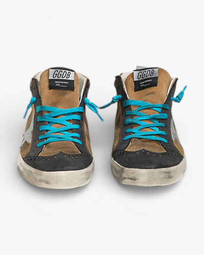Golden Goose MID STAR Sneakers Camoscio Stella Pelle Olive Suede