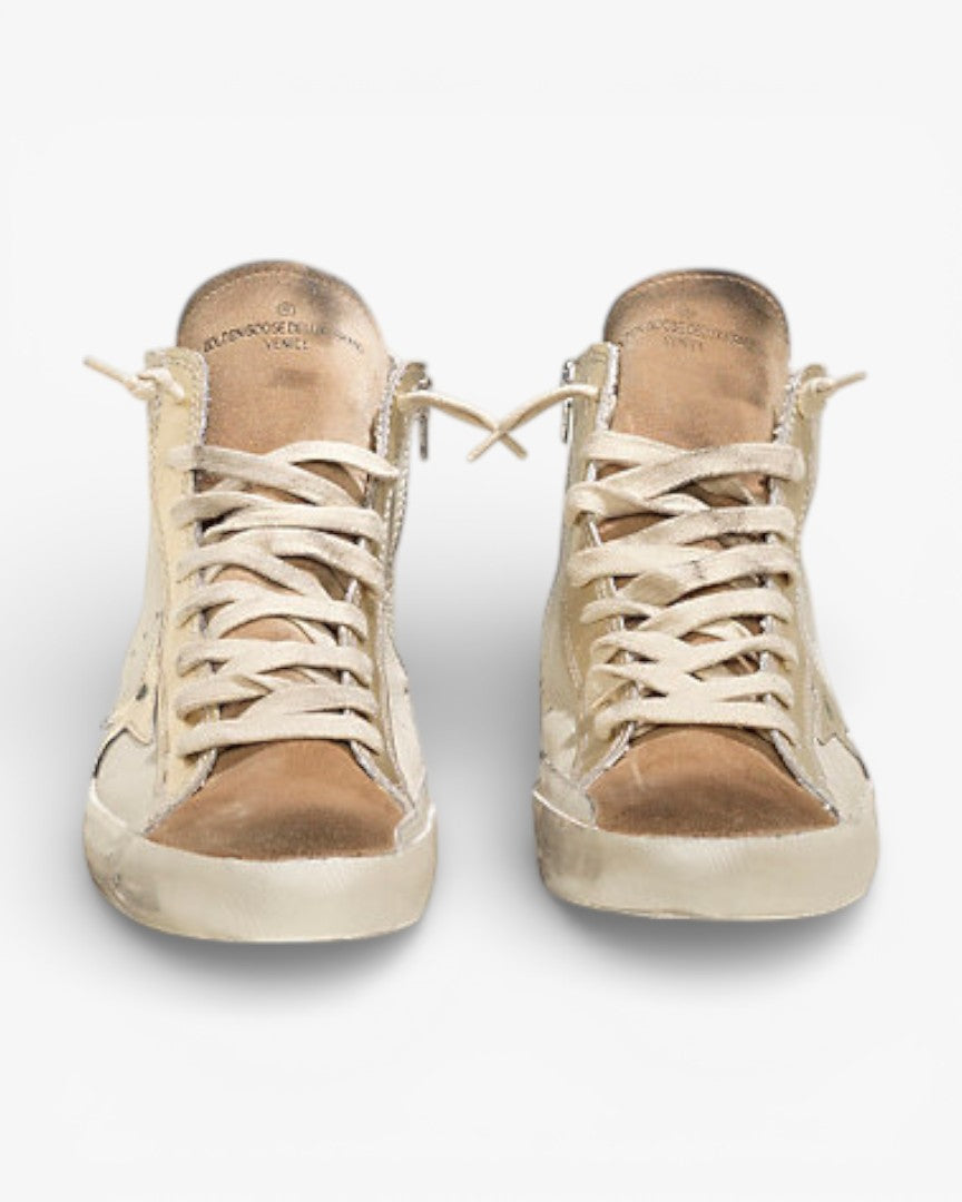 Golden Goose FRANCY Sneakers Pelle Stella Pelle Monochromatic Off-White