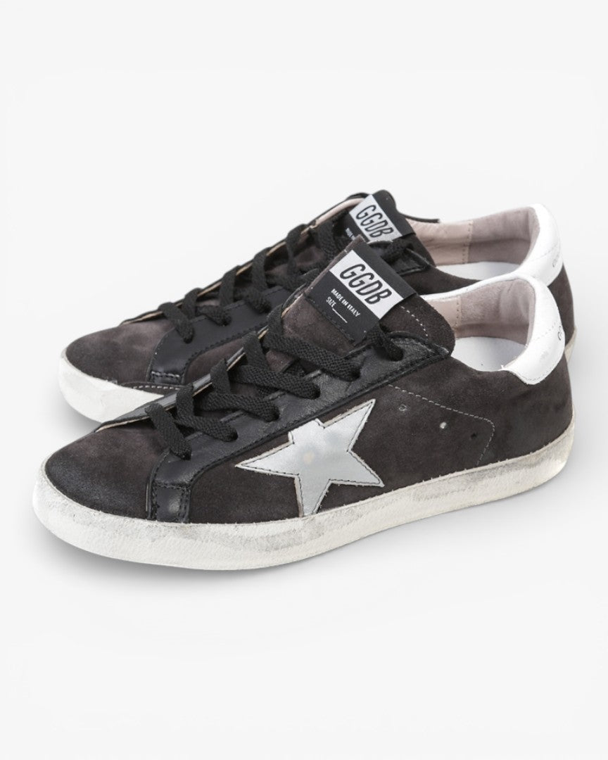 Golden Goose Superstar Brown White Handcrafted Custom Couple Sneakers