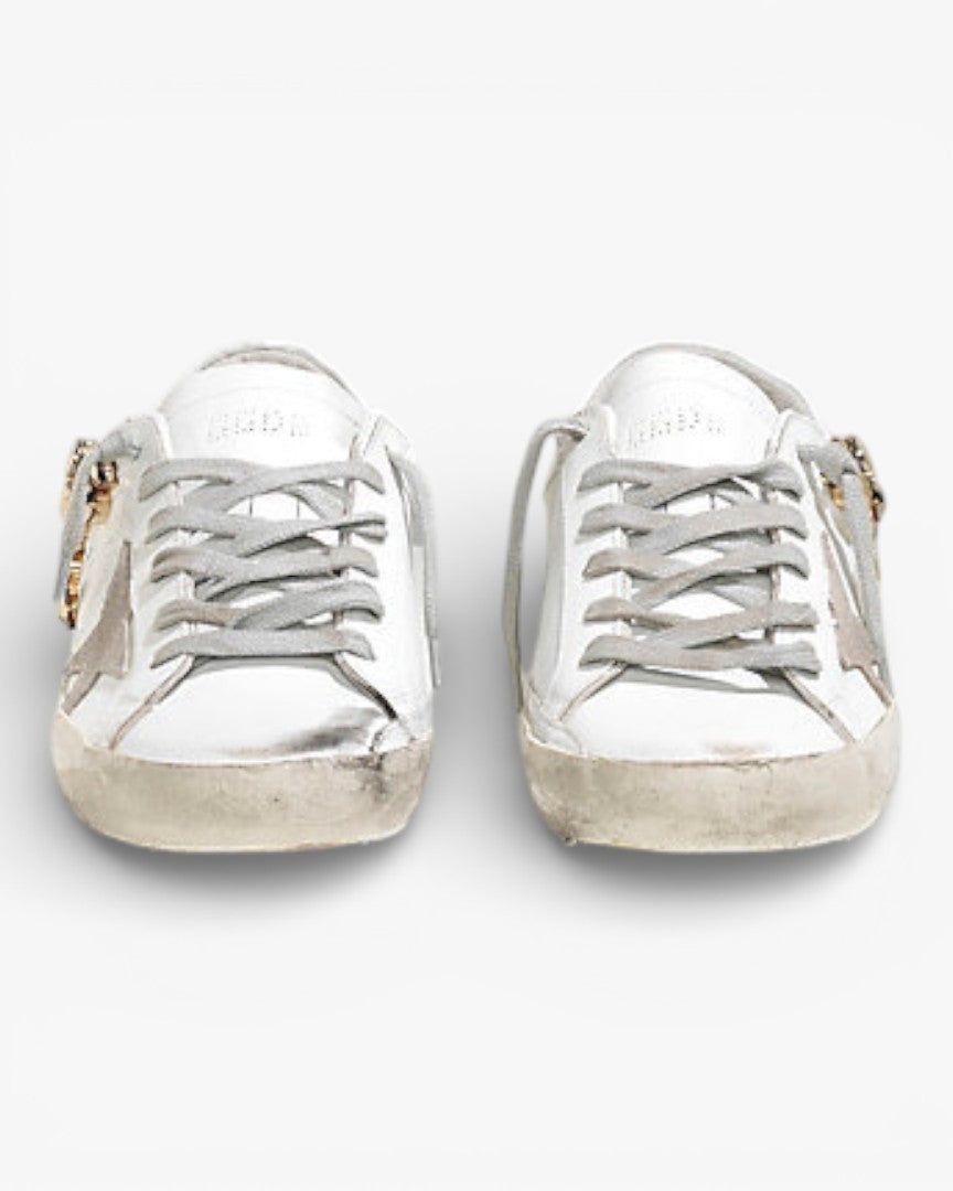 Golden Goose Super‑Star Limited Edition Gold Diamond Suede Leather