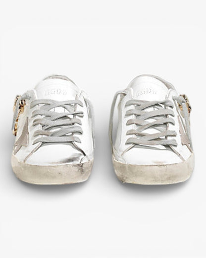Golden Goose Super‑Star Limited Edition Gold Diamond Suede Leather