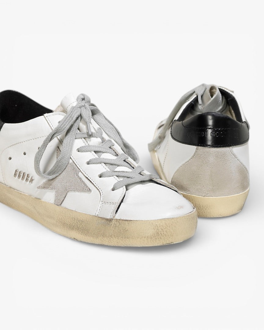 Golden Goose Super‑Star Sneakers White Black Cream Suede Leather
