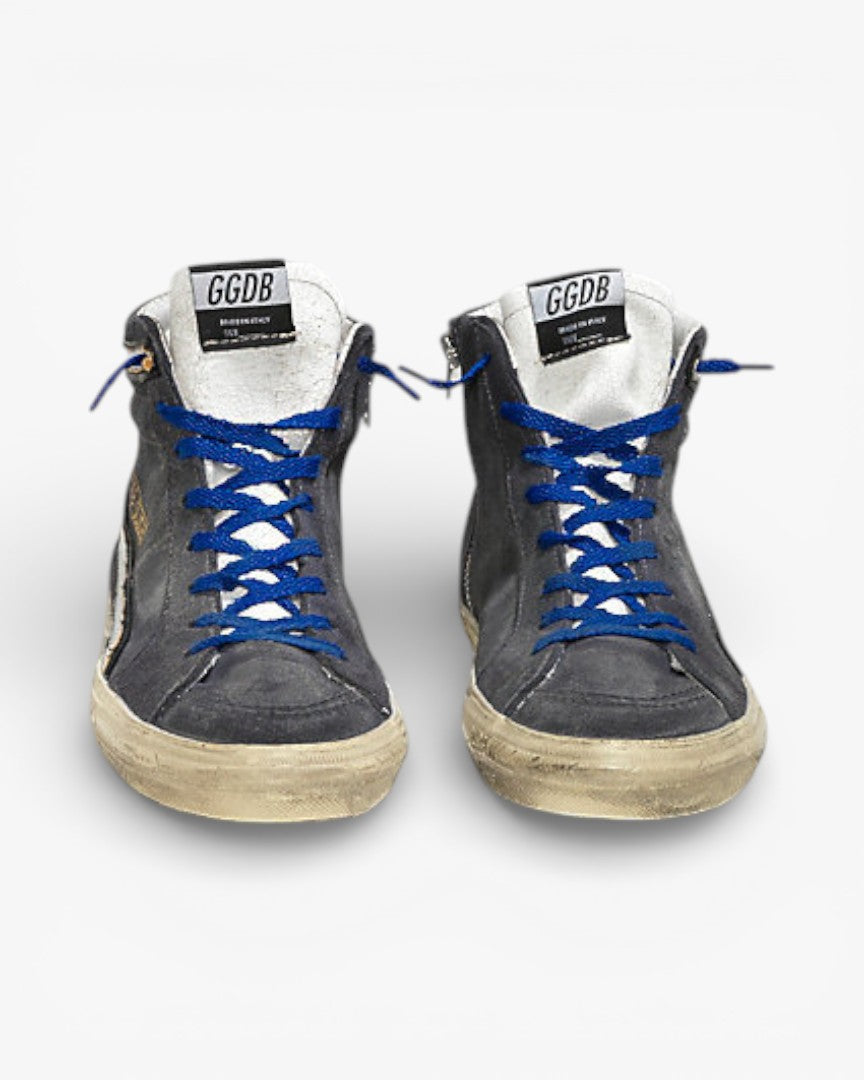 Golden Goose SLIDE Sneakers Dark Grey Suede Leather Star