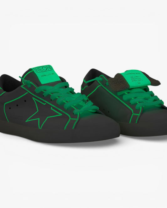 Golden Goose Super‑Star Sneakers Neon Leather Star
