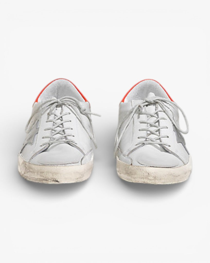 Golden Goose Super‑Star Sneakers White Leather Red Star