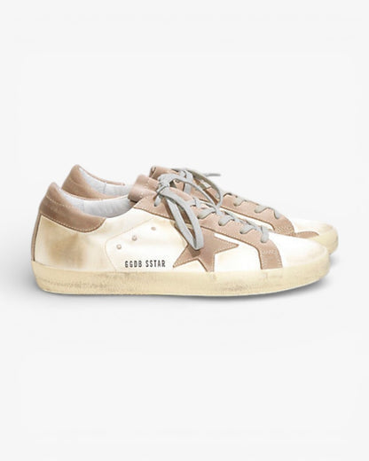Golden Goose Super‑Star Sneakers White Satin Suede Star