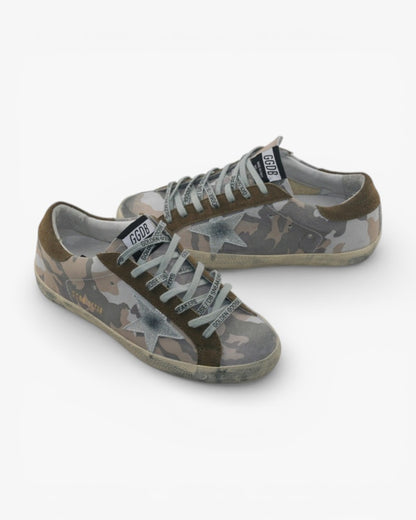 Golden Goose Camo Brown Handcrafted Custom Couple Sneakers