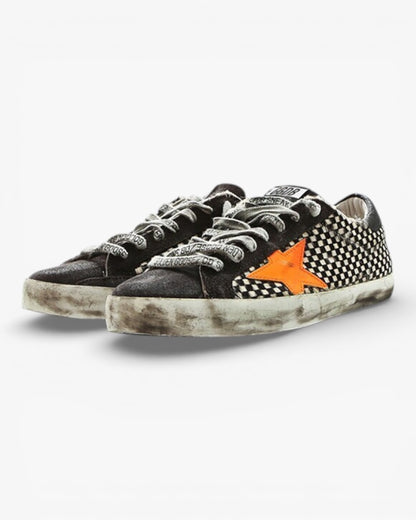Golden Goose Superstar Check Horse Handcrafted Custom Couple Sneakers