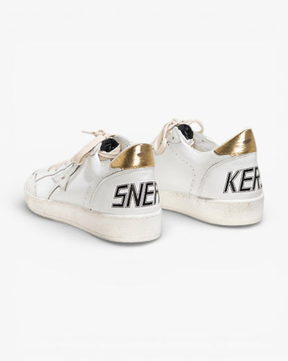 Golden Goose Ball Star Sneakers White Leather Gold Star