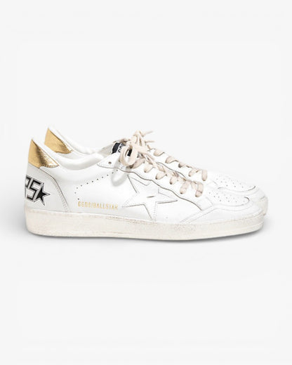 Golden Goose Ball Star Sneakers White Leather Gold Star