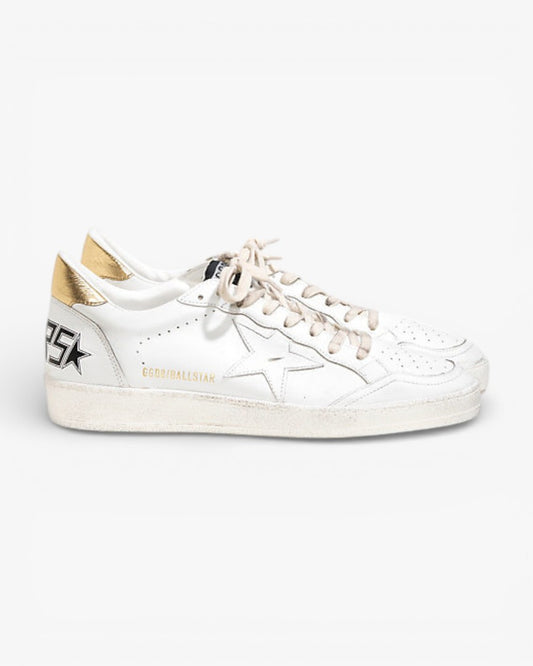 Golden Goose Ball Star Sneakers White Leather Gold Star