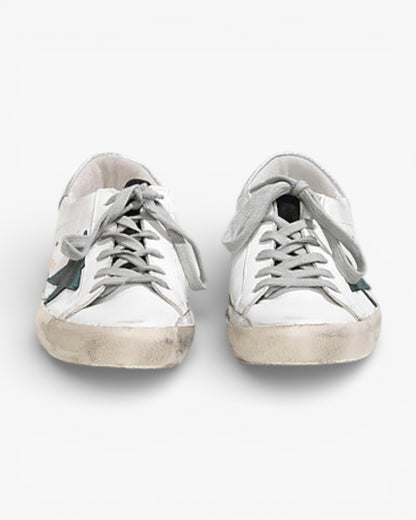 Golden Goose Super‑Star Sneakers White Leather Petroleum Star