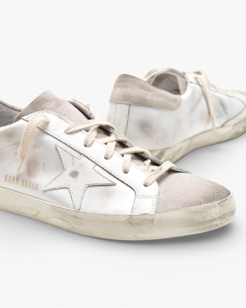 Golden Goose Superstar Sneakers Calfskin Leather Silk Coated