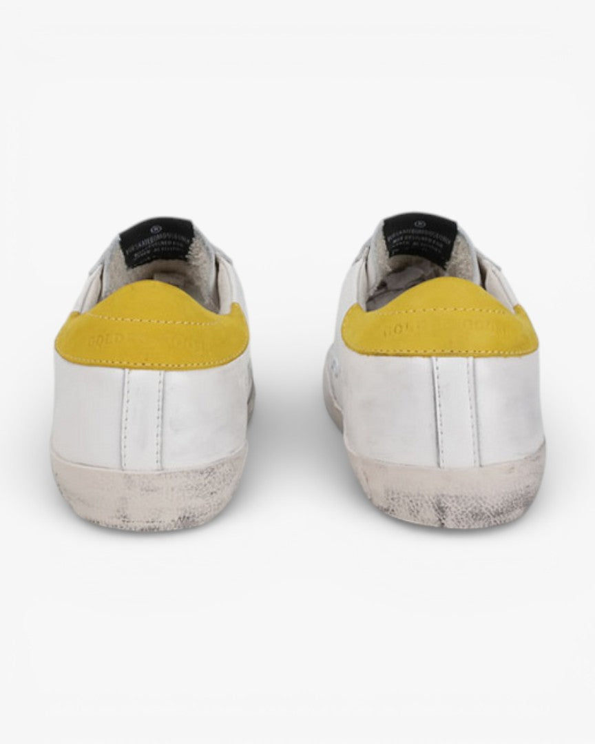 Golden Goose 2014 White Yellow Handcrafted Custom Couple Sneakers