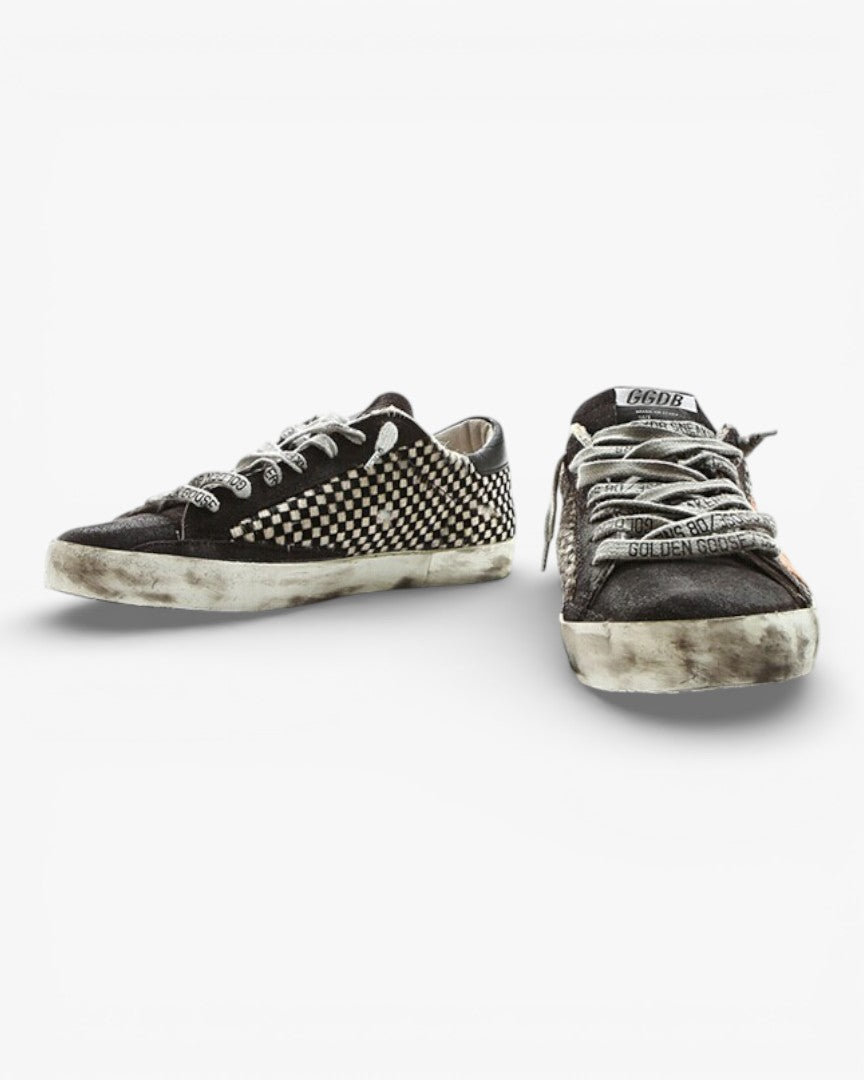 Golden Goose Superstar Check Horse Handcrafted Custom Couple Sneakers