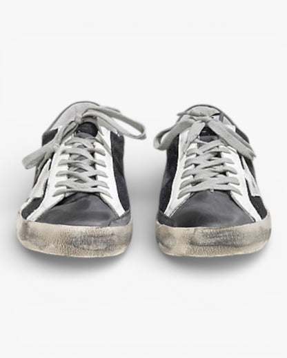 Golden Goose Super‑Star Sneakers Black Denim Grey Nubuck